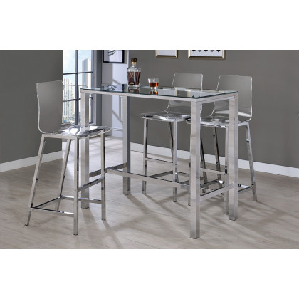 Coaster - Bar Table With Glass Top in Chrome