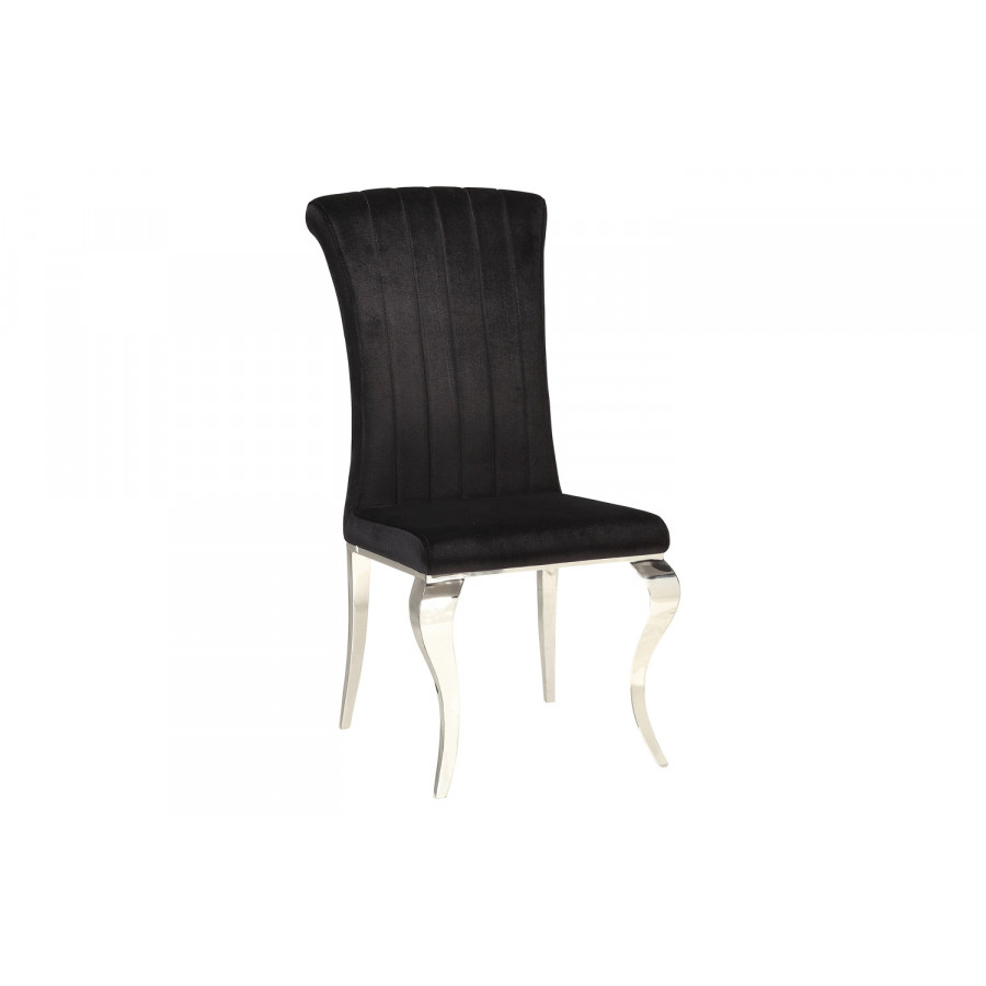 Coaster Carone Upholstered Side Chairs (Set Of 4) - Black/Chrome