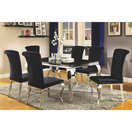 Coaster Carone Upholstered Side Chairs (Set Of 4) - Black/Chrome