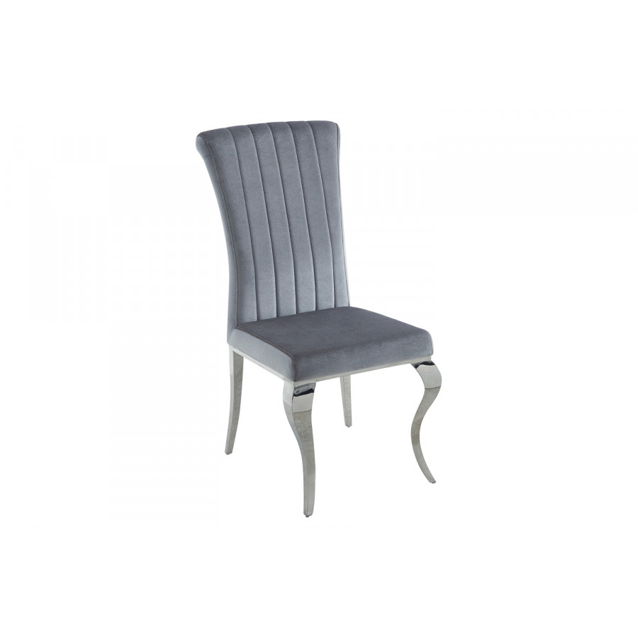Coaster Carone Upholstered Side Chairs (Set Of 4) - Gray/Chrome