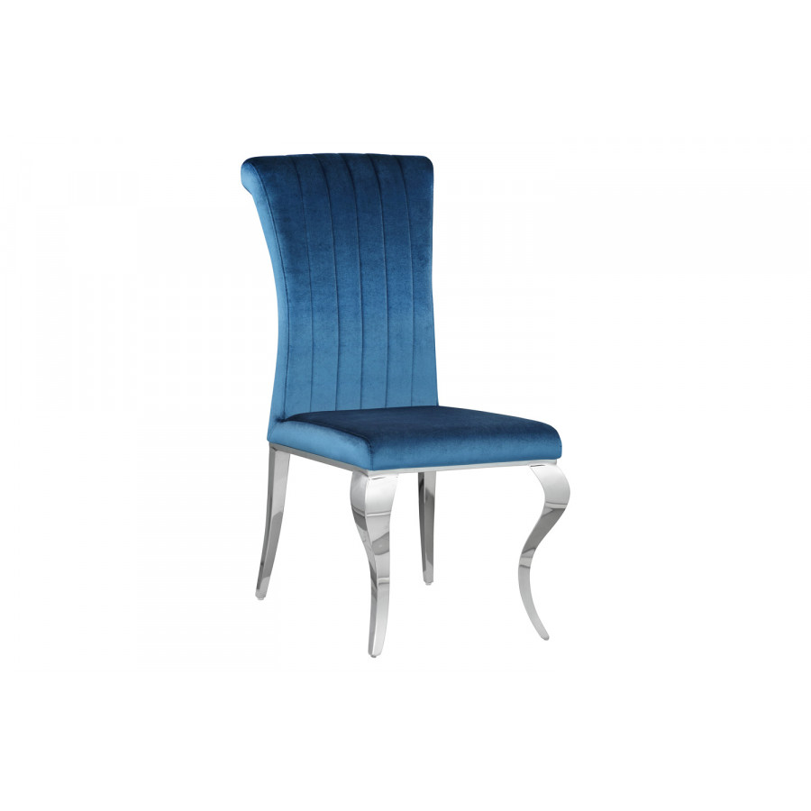 Coaster Carone Upholstered Side Chairs (Set Of 4) - Teal/Chrome