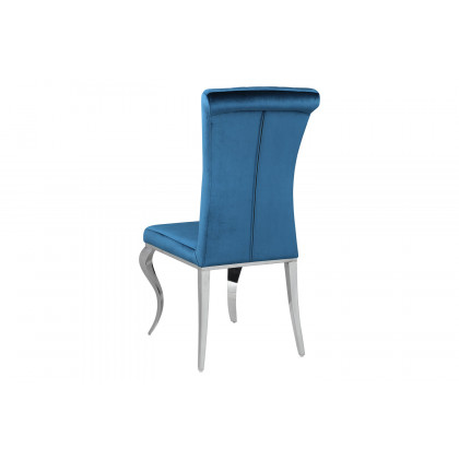 Coaster Carone Upholstered Side Chairs (Set Of 4) - Teal/Chrome