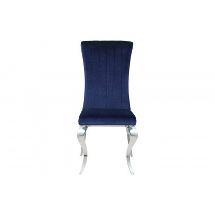 Coaster Carone Upholstered Side Chairs (Set Of 4) - Ink Blue/Chrome