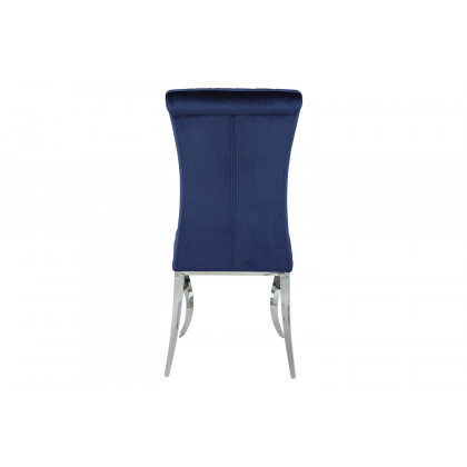 Coaster Carone Upholstered Side Chairs (Set Of 4) - Ink Blue/Chrome
