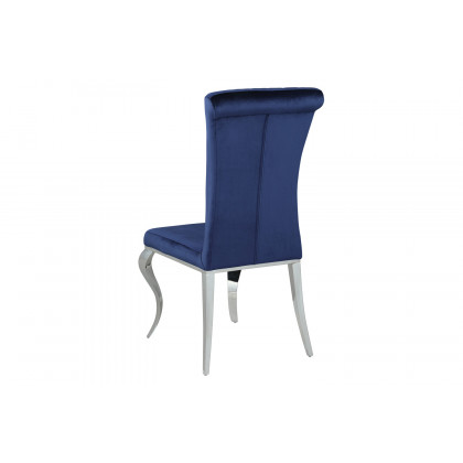 Coaster Carone Upholstered Side Chairs (Set Of 4) - Ink Blue/Chrome