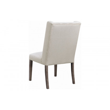 Coaster - Tufted Side Chairs (Set Of 2) in Dark Brown/Beige