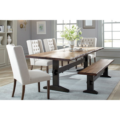 Coaster - Tufted Side Chairs (Set Of 2) in Dark Brown/Beige