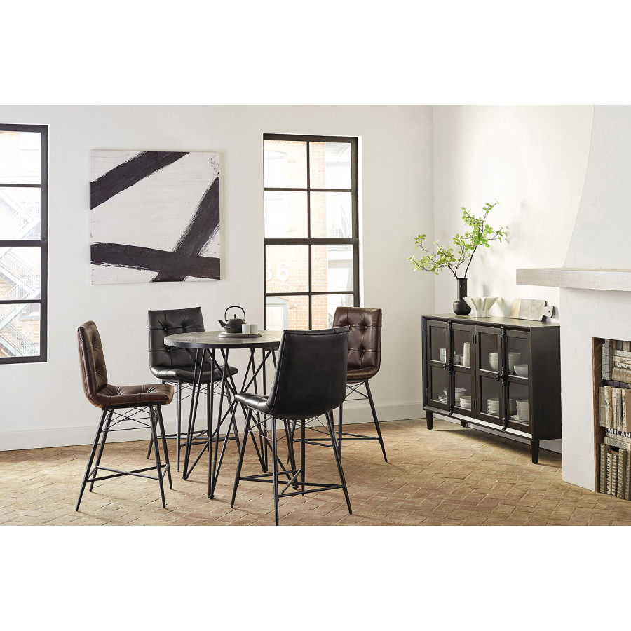 Coaster - Rennes Round Table 106348 in Black/Gunmetal