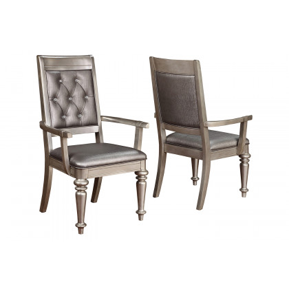 Coaster - Danette Rectangular Dining Table With Leaf in Metallic Platinum