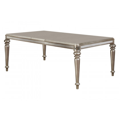 Coaster - Danette Rectangular Dining Table With Leaf in Metallic Platinum
