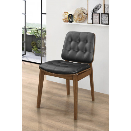 Coaster - Redbridge Tufted Back Side Chairs (Set Of 2) in Natural Walnut/Black