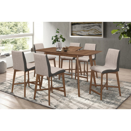 Coaster - Redbridge Counter Height Table With Butterfly Leaf in Natural Walnut
