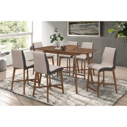 Coaster - Redbridge Counter Height Table With Butterfly Leaf in Natural Walnut