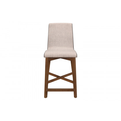 Coaster - Upholstered Counter Height Stools (Set Of 2) in Light Gray/Natural Walnut