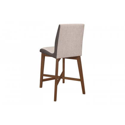 Coaster - Upholstered Counter Height Stools (Set Of 2) in Light Gray/Natural Walnut