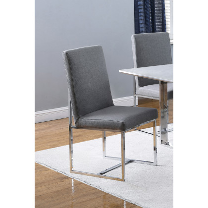 Coaster - Mackinnon Upholstered Side Chairs (Set Of 2) in Gray/Chrome