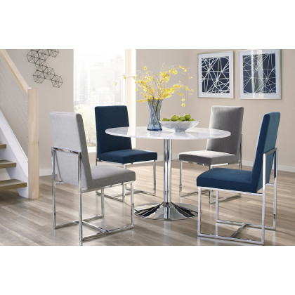Coaster - Mackinnon Upholstered Side Chairs (Set Of 2) in Gray/Chrome