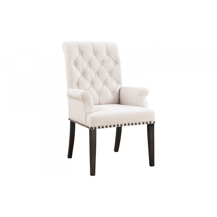 Coaster - Phelps Upholstered Arm Chair in Beige/Smokey Black