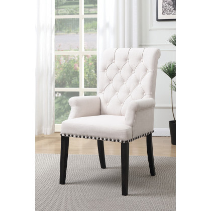 Coaster - Phelps Upholstered Arm Chair in Beige/Smokey Black
