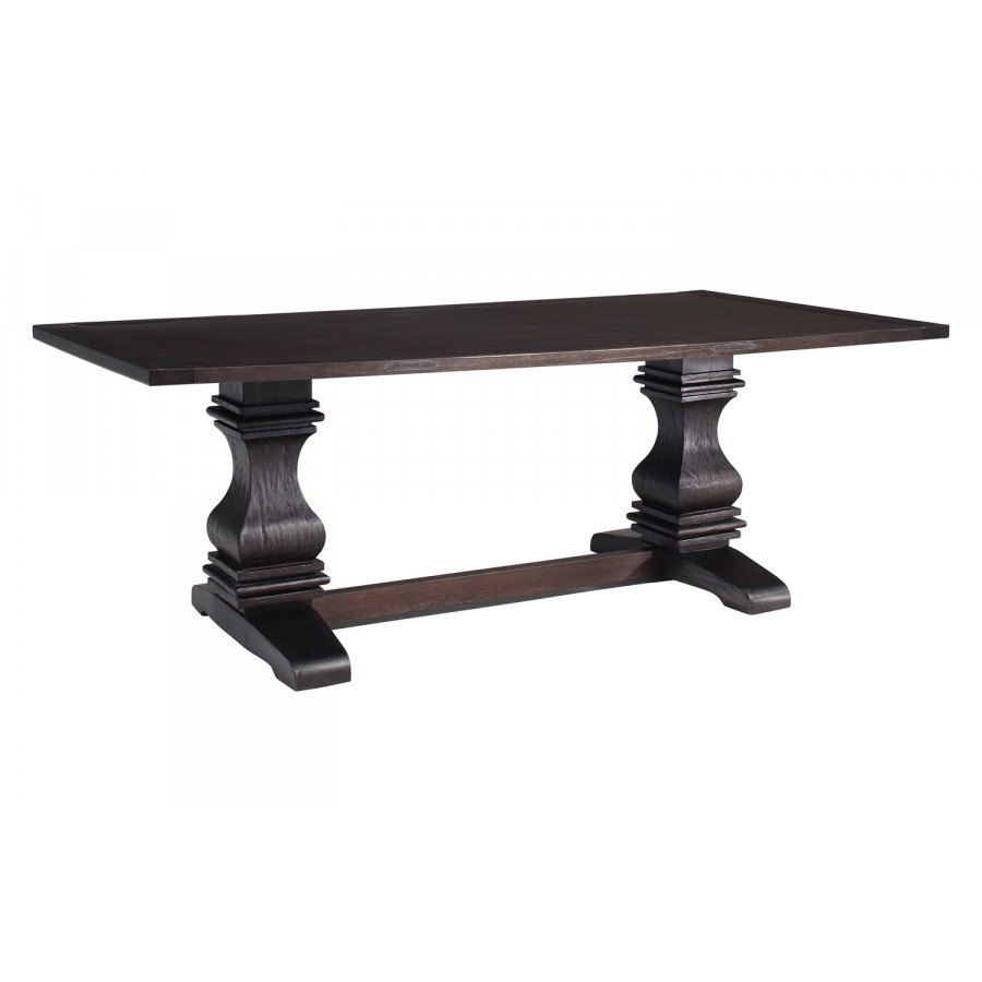 Coaster - Parkins Double Pedestals Dining Table in Rustic Espresso