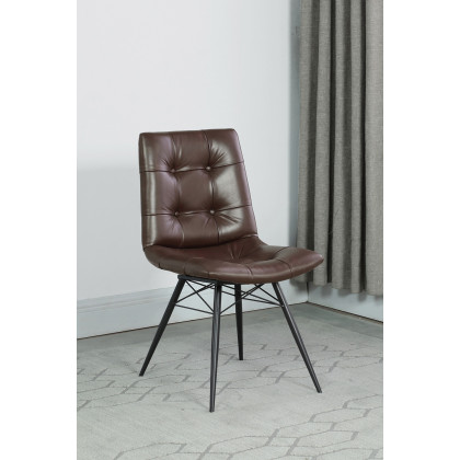 Coaster - Upholstered Tufted Side Chairs (Set Of 4) in Brown