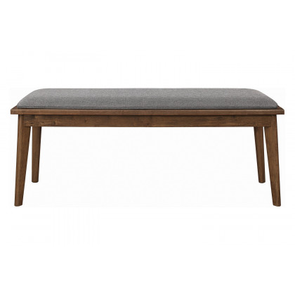 Coaster - Alfredo Upholstered Dining Bench in Gray/Natural Walnut