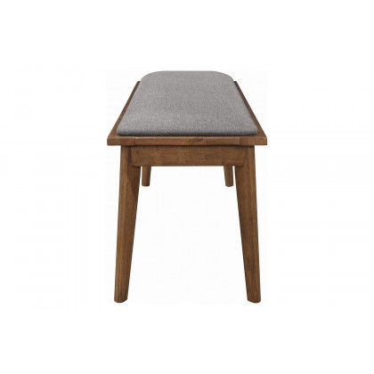 Coaster - Alfredo Upholstered Dining Bench in Gray/Natural Walnut