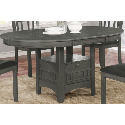 Coaster Lavon Dining Table with Storage - Medium Gray