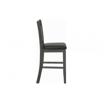 Coaster Lavon Upholstered Counter Height Stools (Set Of 2) - Black/Medium Gray