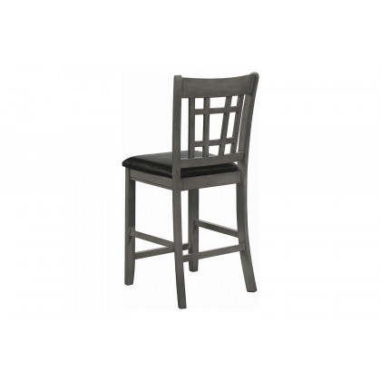 Coaster Lavon Upholstered Counter Height Stools (Set Of 2) - Black/Medium Gray