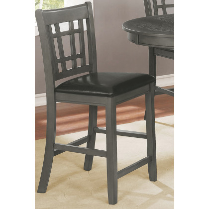 Coaster Lavon Upholstered Counter Height Stools (Set Of 2) - Black/Medium Gray