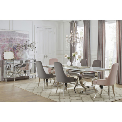 Coaster Antoine Upholstered Demi Arm Dining Chairs (Set Of 2) - Pink