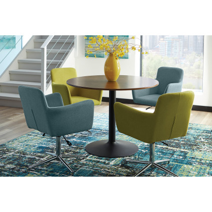 Coaster - Clora Round Dining Table in Walnut/Black