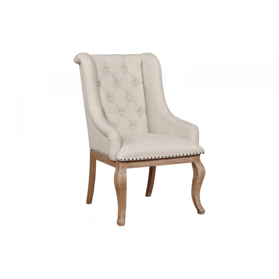 Coaster Brockway Cove Tufted Arm Chairs (Set Of 2) - Cream/Barley Brown