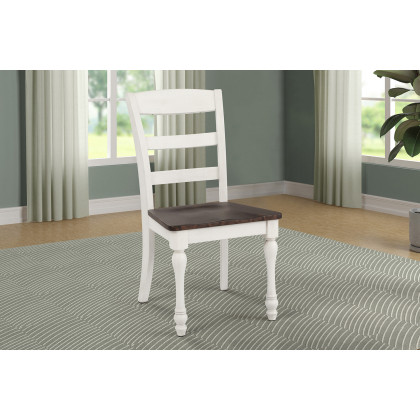 Coaster - Madelyn Ladder Back Side Chairs (Set Of 2) in Dark Cocoa/Coastal White