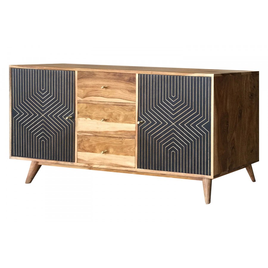 Coaster - Partridge Rectangular 2-Door Server in Natural Sheesham/Black