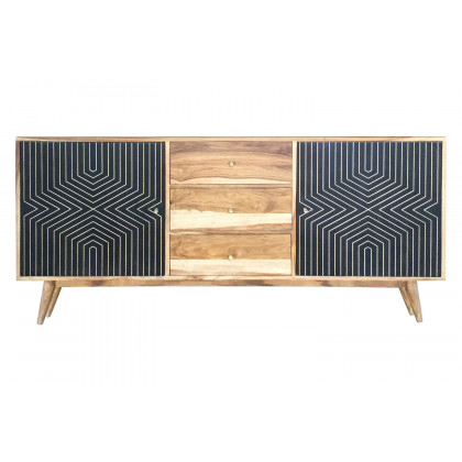 Coaster - Partridge Rectangular 2-Door Server in Natural Sheesham/Black