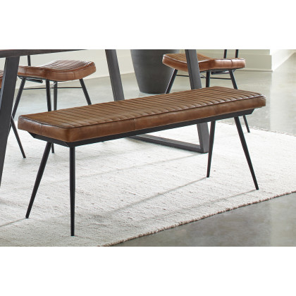Coaster - Misty Cushion Side Bench in Camel/Black