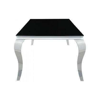 Coaster Carone Rectangular Glass Top Dining Table - Black/Chrome