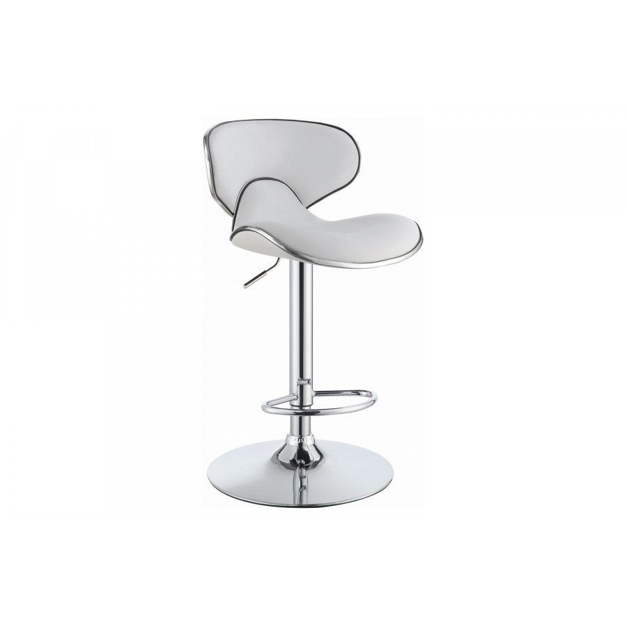 Coaster Upholstered Adjustable Height Bar Stools (Set Of 2) - White/Chrome