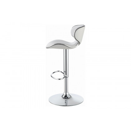 Coaster Upholstered Adjustable Height Bar Stools (Set Of 2) - White/Chrome