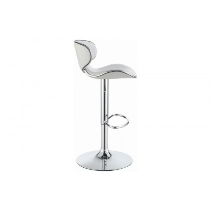 Coaster Upholstered Adjustable Height Bar Stools (Set Of 2) - White/Chrome