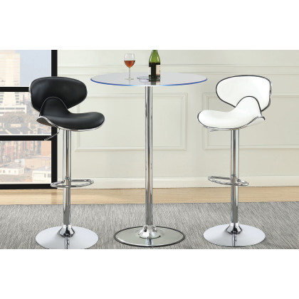 Coaster Upholstered Adjustable Height Bar Stools (Set Of 2) - White/Chrome