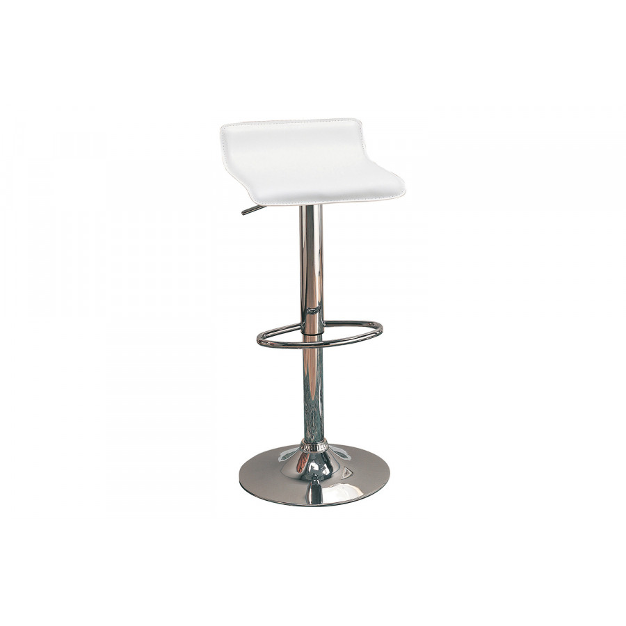Coaster 29" Upholstered Backless Adjustable Bar Stools (Set Of 2) - White/Chrome