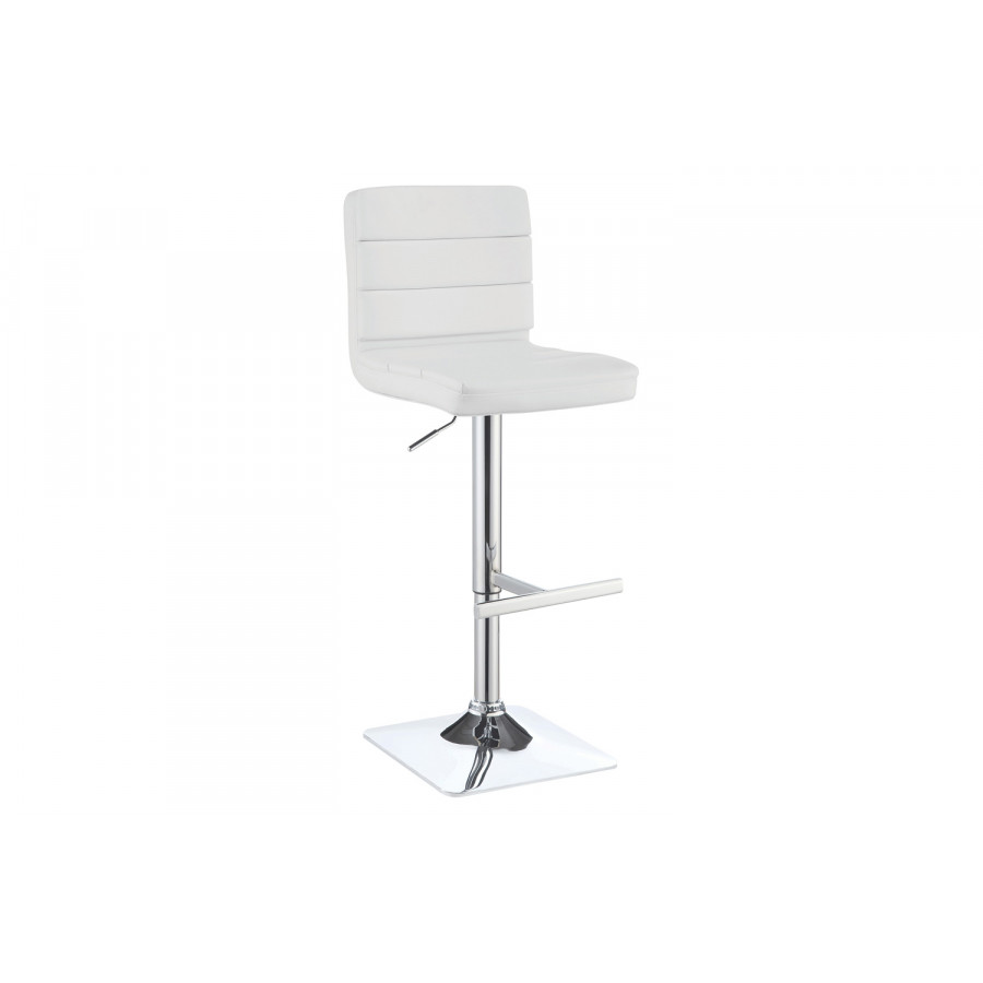 Coaster Upholstered Adjustable Bar Stools 120694 (Set Of 2) - White/Chrome