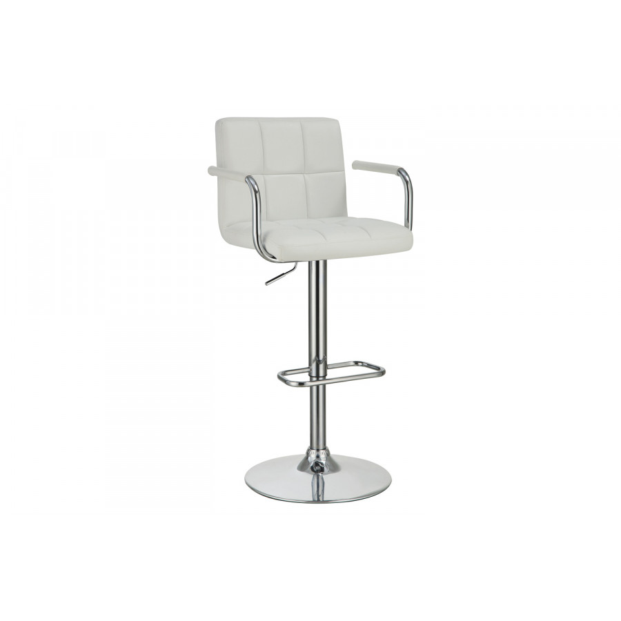 Coaster Adjustable Height Bar Stool - White/Chrome