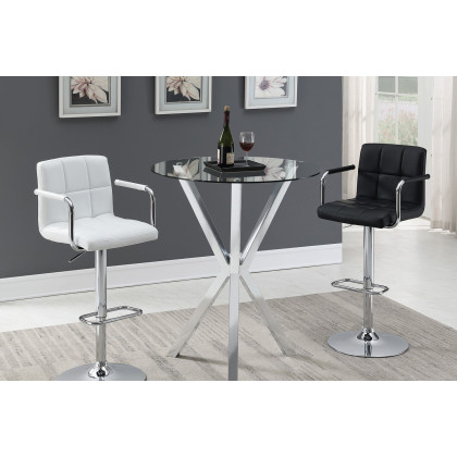 Coaster Adjustable Height Bar Stool - White/Chrome