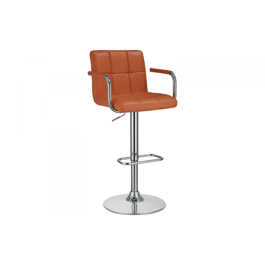 Coaster Adjustable Height Bar Stool - Orange/Chrome