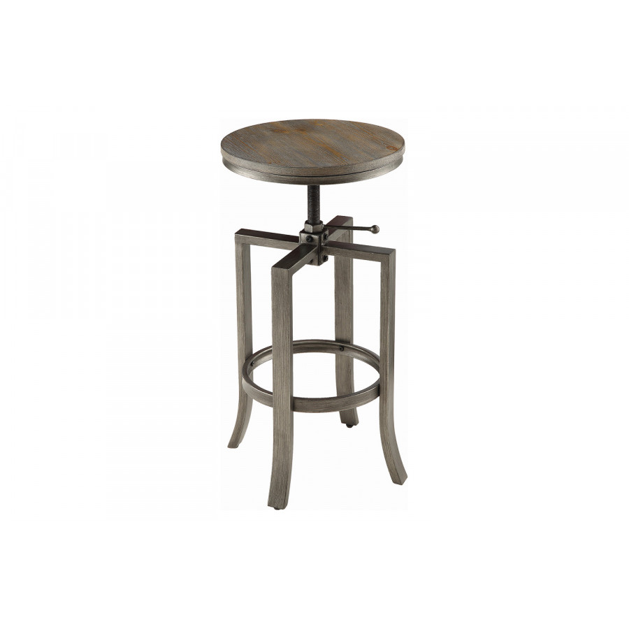 Coaster - Adjustable Height Swivel Bar Stools (Set Of 2) in Brushed Nutmeg/Slate Gray