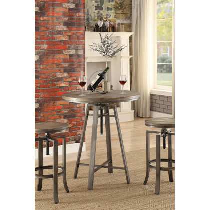 Coaster - Adjustable Height Swivel Bar Stools (Set Of 2) in Brushed Nutmeg/Slate Gray